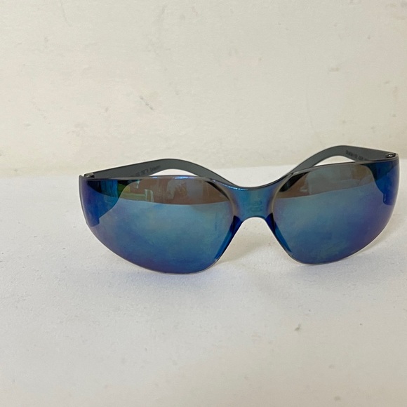 Hagerman unisex Robotic Rectangular Rimless Shield Sport Mirror sunglasses Blue. - Picture 9 of 10